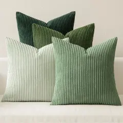 Spring Boho Farmhouse Sage Green Throw Pillow Covers 18x18 Inch Set of 4 Mordern Nordic Cushion Covers Soft Corduroy Home Decor for Couch Bed Sofa Living Room Forest Green
