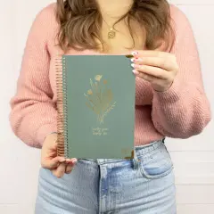 bloom daily planners 2025-26 Academic Planner, Hard Cover, 5.5" x 8.25", Green Linen