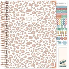 bloom daily planners 2025-26 Academic Planner, Hard Cover, 8.5" x 11", Tan Leopard