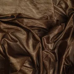 1 Yard Mesh Fabric with Foil Accent 58/60 Inch Wide Lightweight Stretch Polyester Blend BROWN