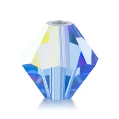 Preciosa 4mm Czech Crystals Bicone Rondelle Beads, 40pcs Sapphire AB