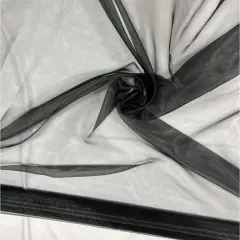 1 Yard Sheer Organza Fabric Crisp Lightweight Elegant Material for Decor Fashion Crafts Black
