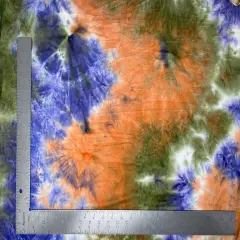 1 Yard DTY Double Brushed Tie-Dye Knit Fabric Ultra Soft Lightweight Stretch Fabric for Apparel Green/Purple