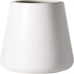 8 Inch Ceramic Flower Vase Matte Finishing, Minimalist Design for Home D&eacute;cor, Bedroom, Living Room, Centerpieces, Office, White, VS-XH-D-1