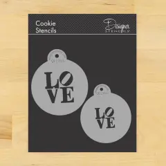LOVE Sculpture Cookie Stencil Set | C706 by Designer Stencils | Cookie Decorating Tools | Baking Stencils for Royal Icing, Airbrush, Dusting Powder | Reusable Plastic Food Grade Stencil for Cookies | Easy to Use & Clean Cookie Stencil