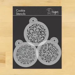 Color Splash Cookie Stencil Set | C896 by Designer Stencils | Cookie Decorating Tools | Baking Stencils for Royal Icing, Airbrush, Dusting Powder | Reusable Plastic Food Grade Stencil for Cookies | Easy to Use & Clean Cookie Stencil