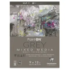 Clairefontaine PaintOn Mixed Media Pad - Grey, 9" x 12", 20 Sheets