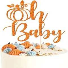 1 PCS Pumpkin Oh Baby Cake Topper Glitter Fall Theme Pumpkin Baby
