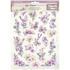Stamperia Assorted Rice Paper A4 6/Sheets-Lavender
