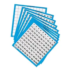 Laminated Hundred Boards, Pack of 10