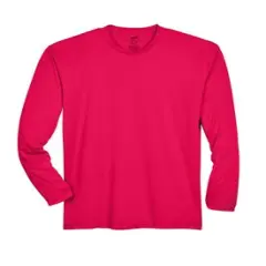 UltraClub&reg; Long-Sleeve Performance T-Shirt Red