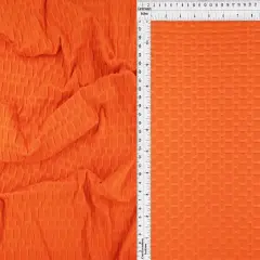 1 Yard Honeycomb Knit Solid Stretch Jacquard Fabric 58/60 Inch Wide ORANGE NEW