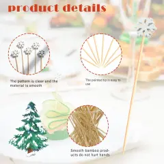 100pcs Snowflakes Cocktail Picks 4.9" Long