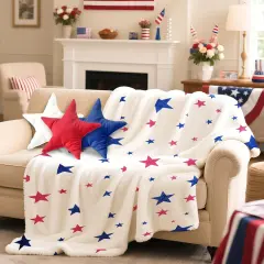 4th of July Patriotic Blanket and Pillow Set