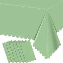 6 Pack Plastic Sage Green Table Cover for Wedding