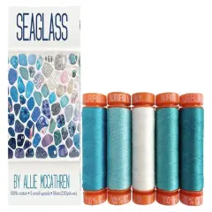 Aurifil Seaglass Thread Set by Allie McCathren | (5 50wt Cotton Small Spools.)