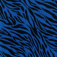 1 Yard Brushed DTY Zebra Animal Print Knit Fabric 170 GSM, 58/60&Prime; Wide Polyester Spandex Blend ROYAL
