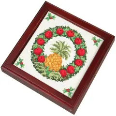 Cherry Square Trivet 7"X7"-Design Area 6"X6"