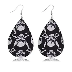 Chic Halloween Teardrop Leather Drop Earrings