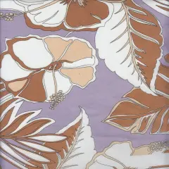 1 Yard Wool Dobby Tropical Leaf Print Fabric, 57/58&Prime; Wide 100% Polyester LAVENDER