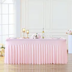 Pink Table Skirt for Rectangle Tables