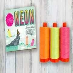 Aurifil Tula Pink Neon's & Neutrals (Neon Large Spools) Thread Set by Tula Pink | (The Tula Pink Neon's & Neutrals (Neon Large Spools) thread set, curated by Tula Pink, contains three large spools)