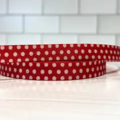 Red and White Polk Dot 1/2&rdquo; Seatbelt Webbing