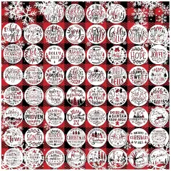 Small Stencils for Painting on Wood Reusable, 3 Inch Reusable Stencil for Craft Ornament Paint Template Stencils for Wall Card Rock Wood Signs Coasters Canvas Home Decor (Christmas Words 3)