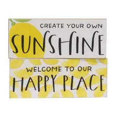 Distressed Welcome and Sunshine Word Blocks with Rustic Edges 2 Asstd.