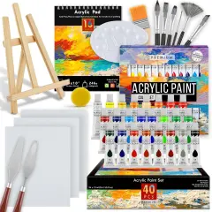 Acrylic Paint Set 56 pcs,Painting Supplies with 24 Acrylic Paint,16 Sheets Acrylic Pad