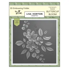 Lisa Horton Crafts Embossing Folder 6"X6"-Buttercup Bloom