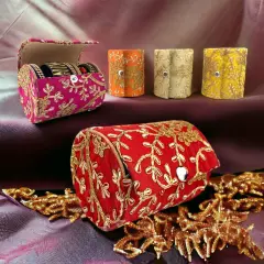 Bangle Organizing Box for Women and Girls Bulk Assorted Jewellery Storage Bag Beautiful Embroidered Bangle Case Indian Pakistani Wedding Favor Bridesmaid Gift