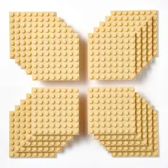 Strictly Briks Classic Building Brick Baseplates, Sand, 20 Pieces, 8x8 Inches, Creative Play Set for Ages 3-14, 100% Compatible with All Major Brick Brands Brown