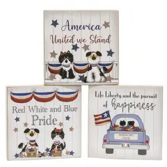 Americana United We Stand Wooden Block Set with Patriotic Quotes 3 Asstd.
