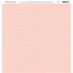 American Crafts Cardstock 12"X12"-Pink Peach Dot