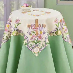 Collections Etc Easter Cross Table Topper