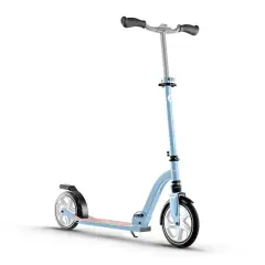 LaScoota Kick Scooter for Adults & Teens. Perfect for Ages 8-14 and Men & Women. Lightweight Foldable Adult Scooter Large Sturdy Wheels Blue