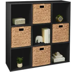 Best Choice Products 9-Cube Bookshelf, 13.5in Display Storage System, Organizer w/ Removable Back Panels Black