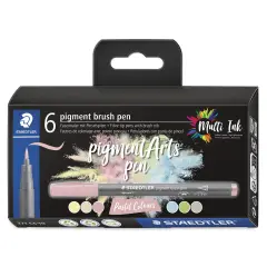 Staedtler Pigment Arts Brush Pens - Pastel Colors, Set of 6