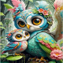 DIY 5D Owls Diamond Art Painting Kit