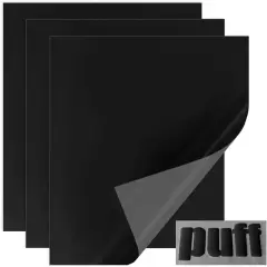 Black Puff Vinyl Heat Transfer, 3PCS