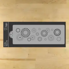 Starburst Cake Stencil Side | C753 by Designer Stencils | Cake Decorating Tools | Baking Stencils for Royal Icing, Airbrush, Dusting Powder | Reusable Plastic Food Grade Stencil for Cakes | Easy to Use & Clean Cake Stencil