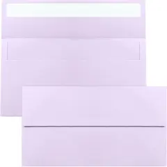 50 Pack Light Purple #10 Business Envelopes, Standard Envelopes Self Seal, 4 1/8 x 9 1/2 Inch Letter Size Business Mailing Envelopes for Checks Invoices Statements Baby Shower Wedding Birthday