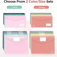 10Pack Envelopes, Clear Folders for Documents, Trendy Colors, Super Heavyweight Plastic Document Holders, Storage Pouches, File Envelopes for School &