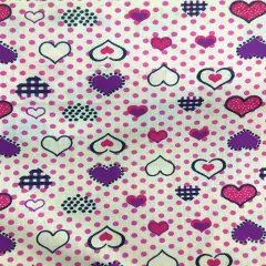 1 Yard Purple Hearts Poly Cotton Fabric 59/60 Inches Width