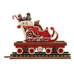 Ginger Cottages 3.5 Inch North Pole Express Sleigh Car Christmas Tree Ornament , Train Secrets Gingerman Red