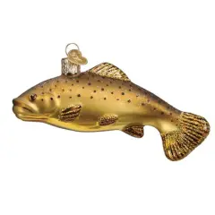 Old World Christmas 2.5 Inch Brown Trout Tree Ornament , Ornament Exotic German Fish