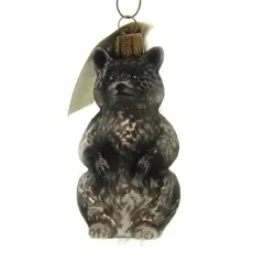 Old World Christmas 3.5 Inch Vintage Raccoon. Tree Ornament , Ornament Woodland Black