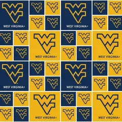 Licensed NCAA West Virginia Block WV-020 Cotton Fabric by the Yard