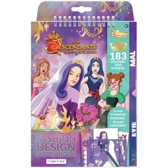 Disney Descendants Royal Wedding: Fashion Design Sketchbook - Make It Real, Includes 183 Stickers & Stencils, Draw Sketch Color & Create, Create Stunning Wedding Themed Fashions